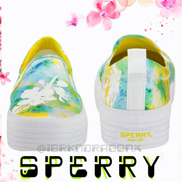 Sperry Crest Tokyo Nights Floral Tie-Dye Platform Slip On NWT Limited Edition - Picture 16 of 16